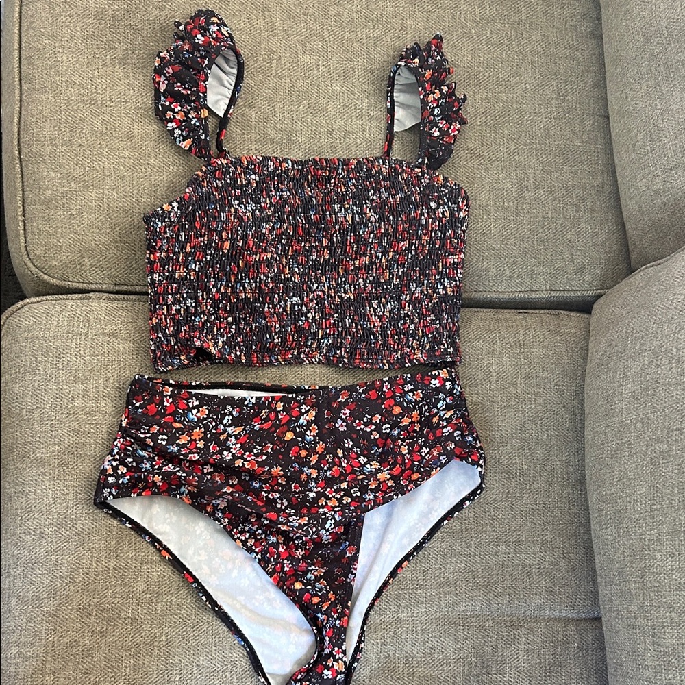 Floral Smocked Bikini Set